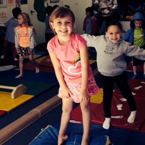 kids happy standing posing gymnastics